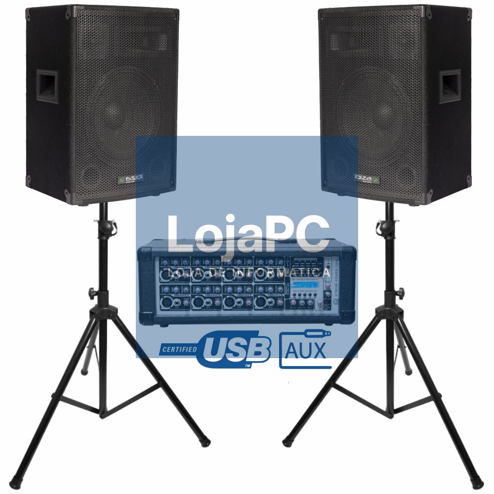 Conjunto Som Amplificado 1400W