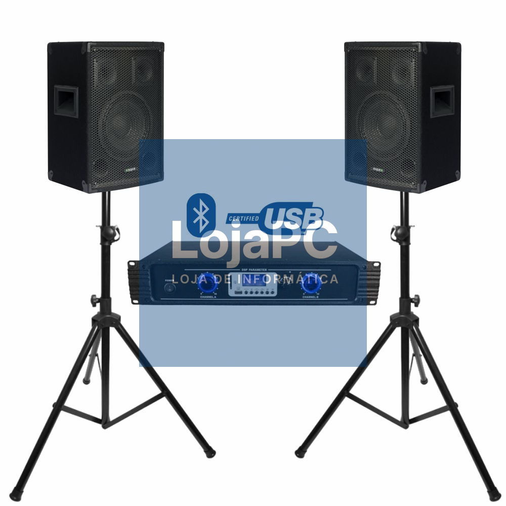 Conjunto Som Amplificado 600W