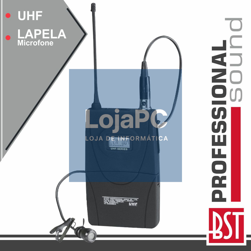 MICROFONE LAPELA S/ FIOS  UHF P/ UDR-110 E UHF-2400 BST