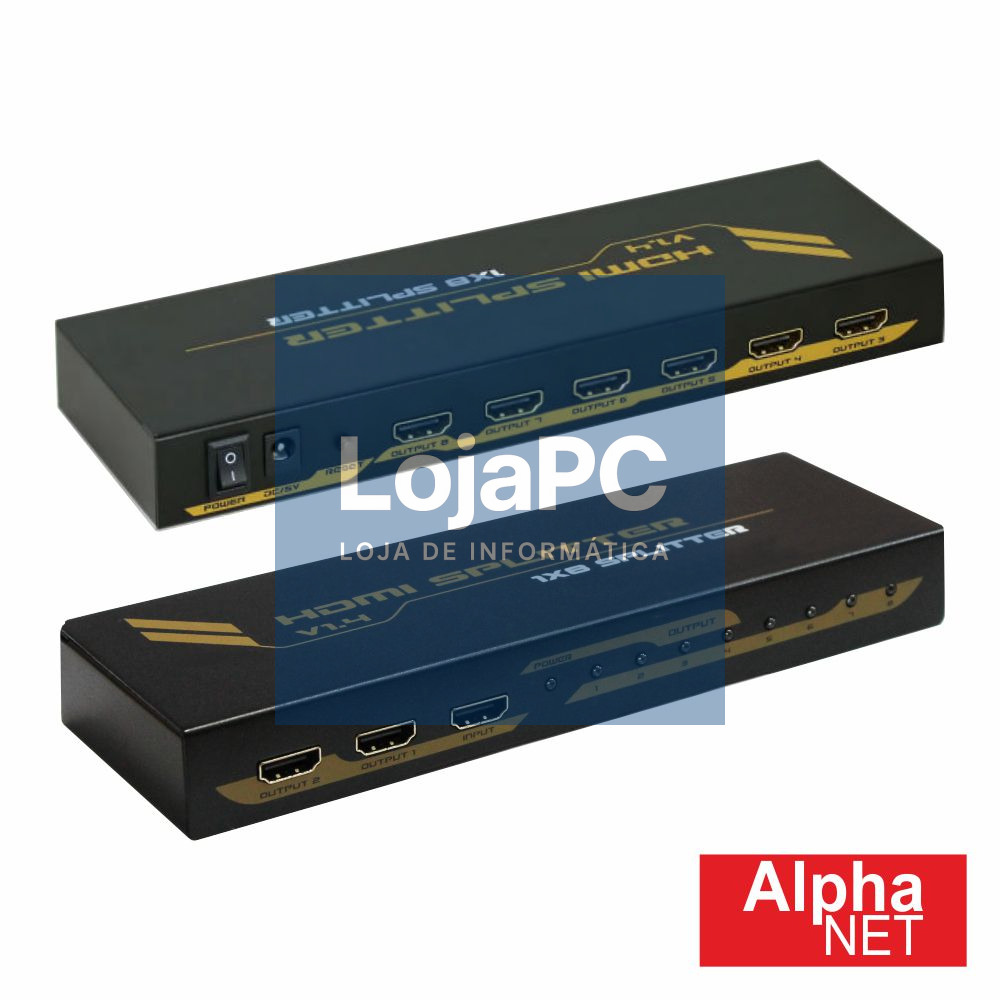 DISTRIBUIDOR HDMI AMPLIFICADO 1 ENTRADA 8 SAÍDAS