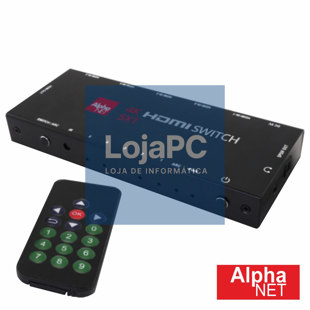 DISTRIBUIDOR COMUTADOR HDMI 5 ENTRADAS 1 SAÍDA COMANDO JOIN
