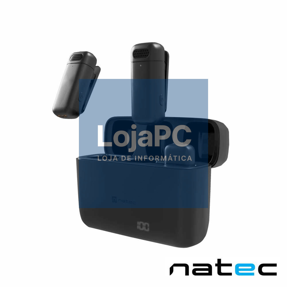 Microfones Lapela HOPPER S/ Fios C/ Receptor LIGHTNING NATEC