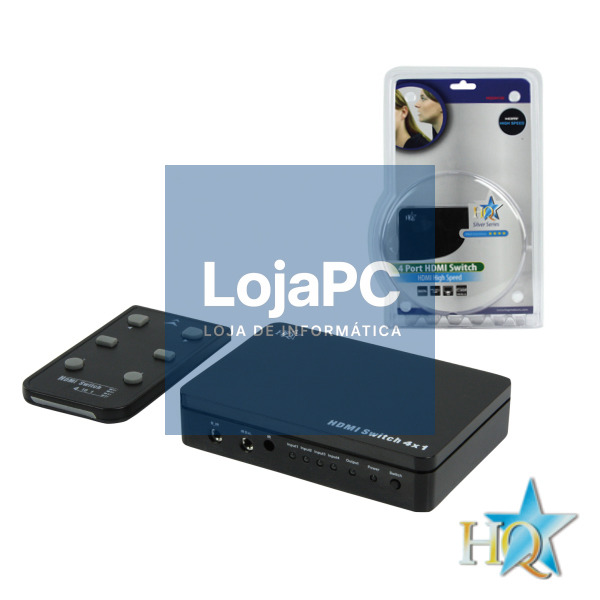 COMUTADOR HDMI AMPLIFICADO 4 ENTRADAS 1 SAÍDA HQ