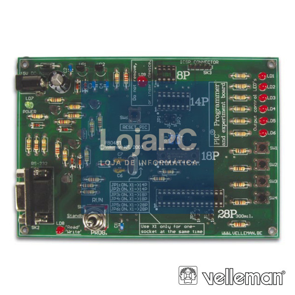 KIT PROGRAMADOR PIC C/ BOARD DE TESTES VELLEMAN