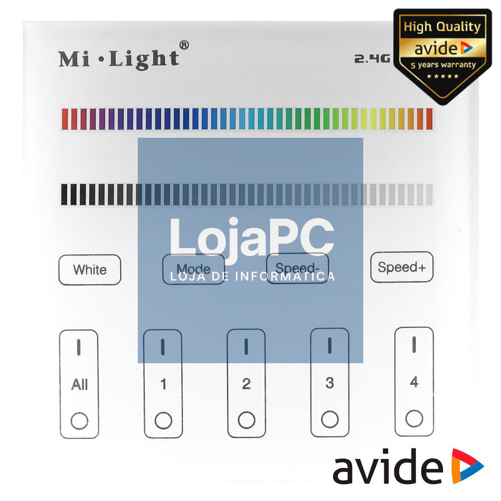 Interruptor de Parede Tátil P/ Fita LEDS 12V RGBW AVIDE