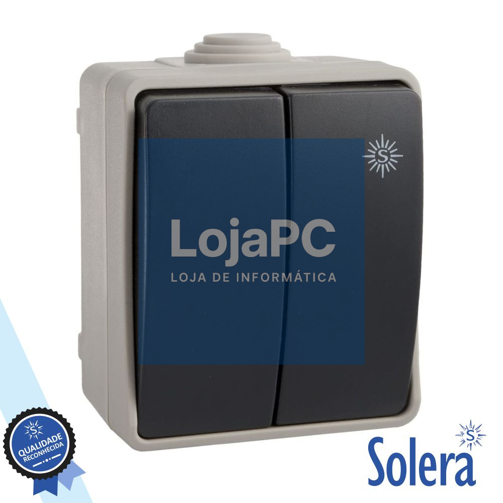 Comutador Estanque Duplo de Superfície VDE IP54 SOLERA