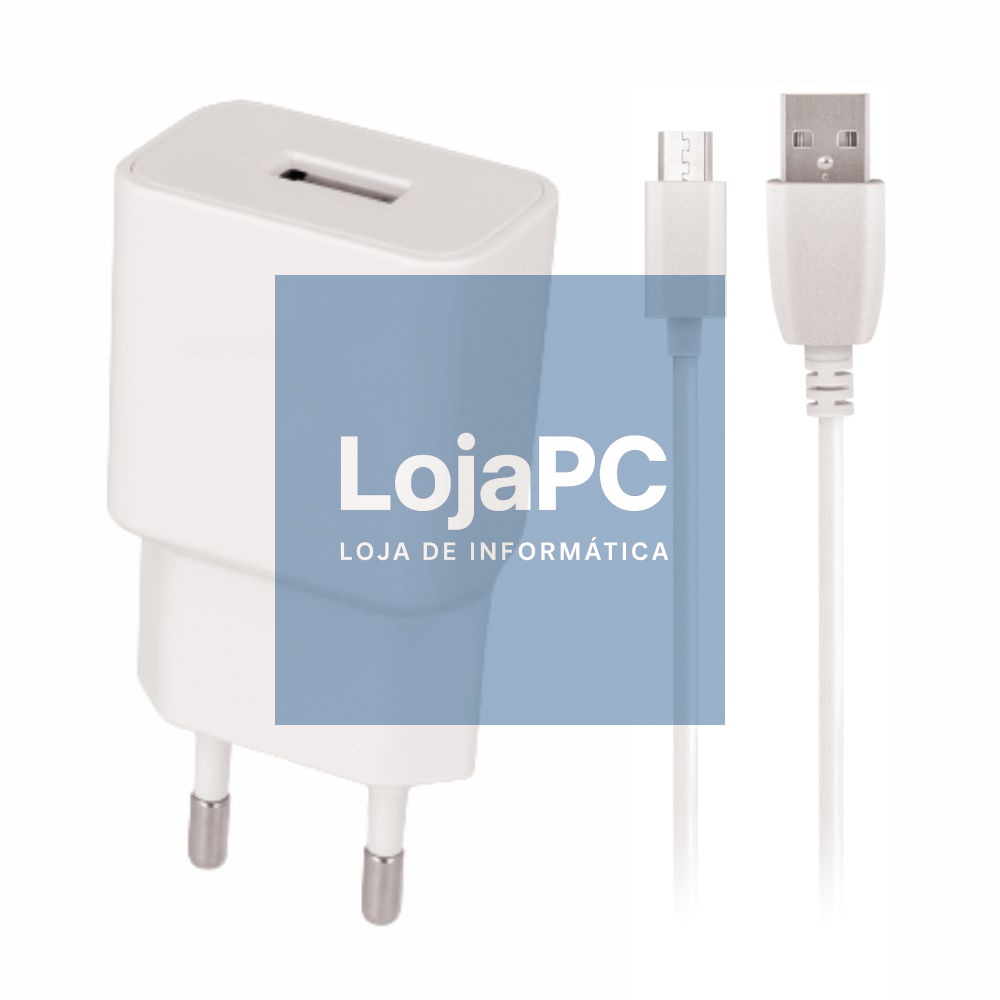 Alimentador Comutado USB 2.1A + Cabo MicroUSB