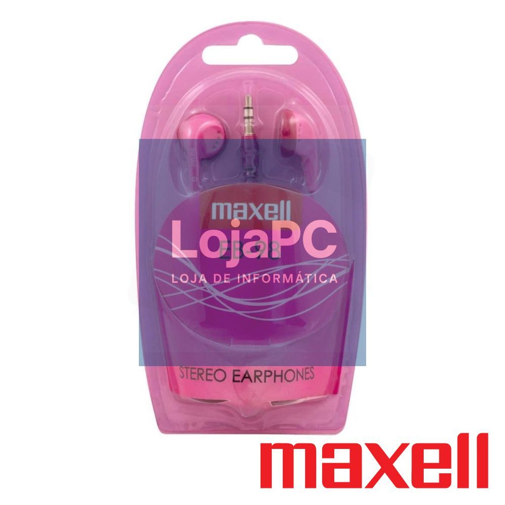 Auscultadores C/ Fios Stereo Rosa MAXELL