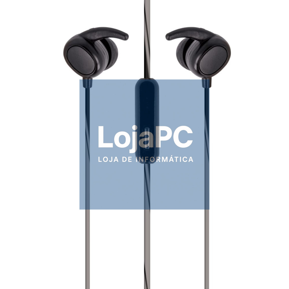 Auscultadores Stereo C/ Fios P/ Desporto Preto