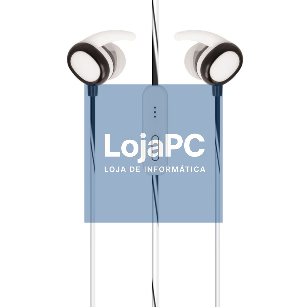 Auscultadores Stereo C/ Fios P/ Desporto Branco
