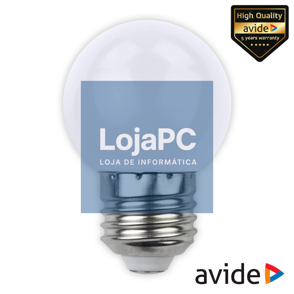 Lâmpada E27 1W LED Globo G45 Branco 30lm AVIDE