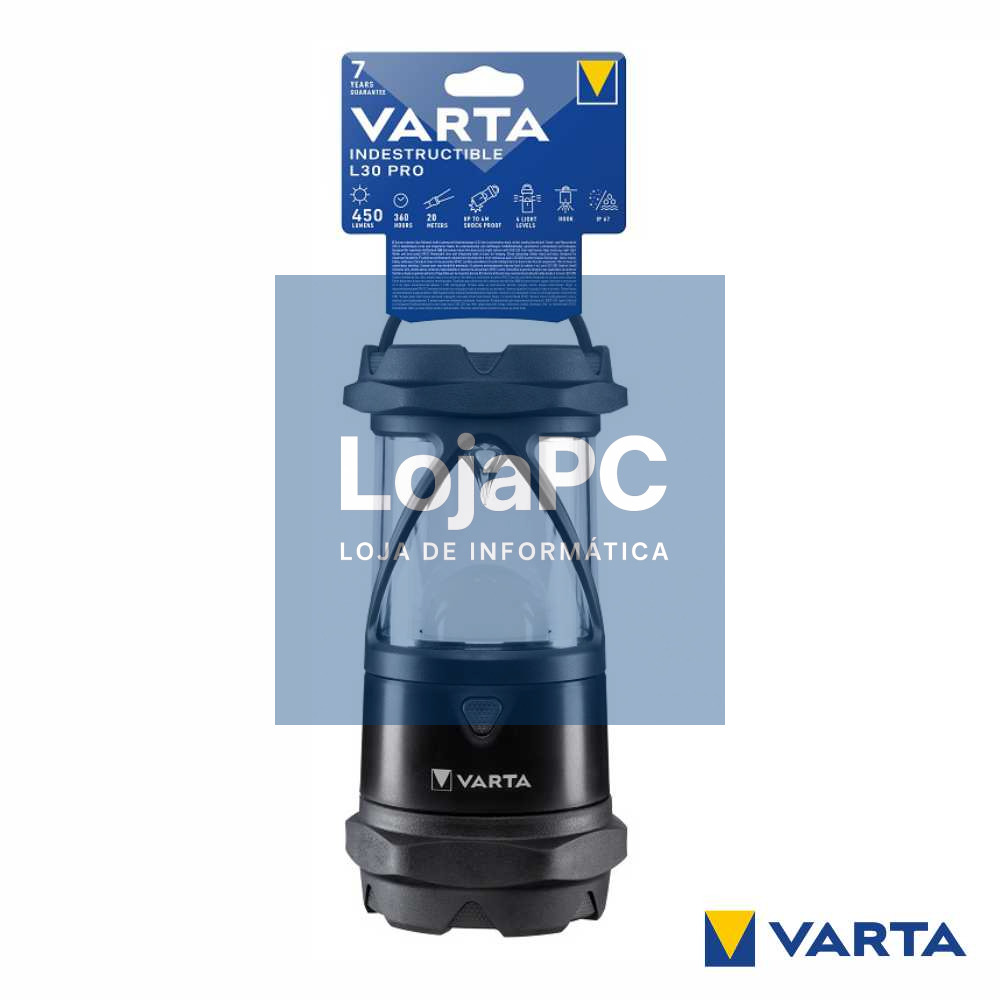 Candeeiro Portátil LED COB 5W 450lm 6xAA IP67 VARTA