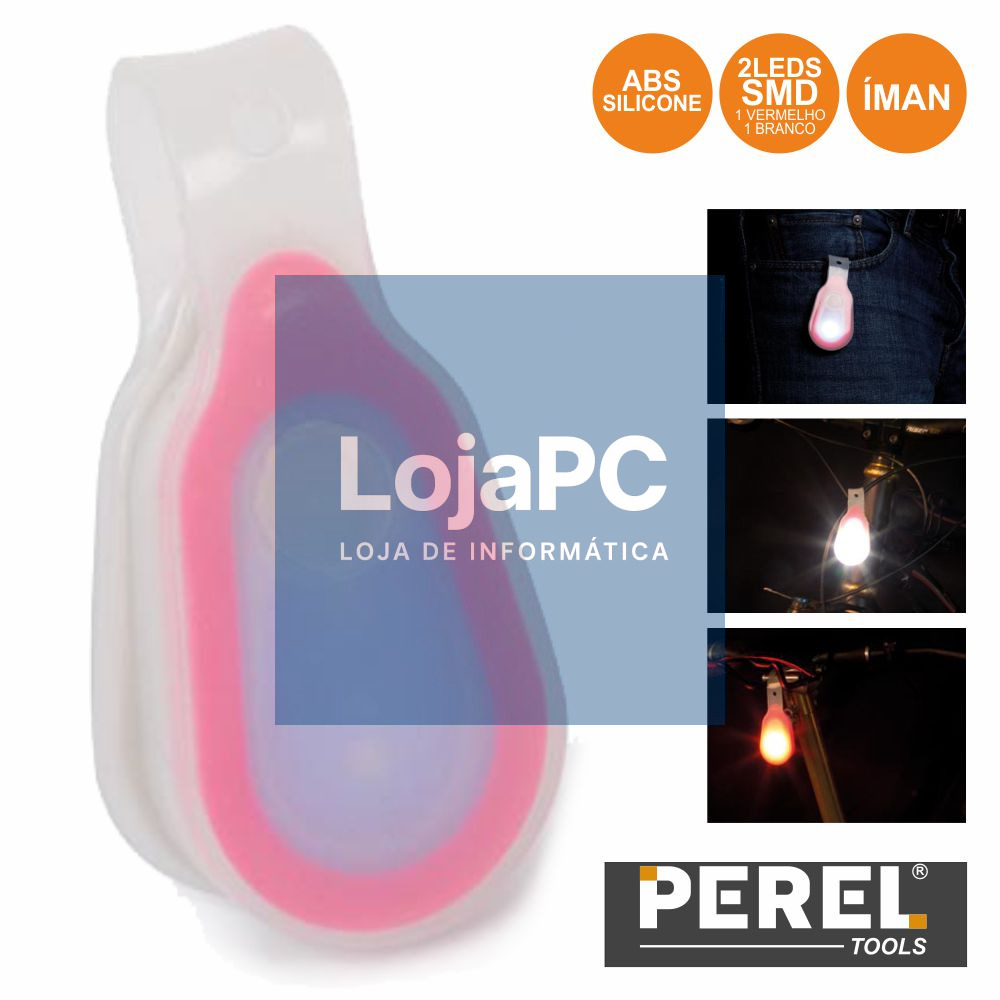 LANTERNA 2 LEDS MAGNÉTICA P/ BICICLETA SILICONE PEREL