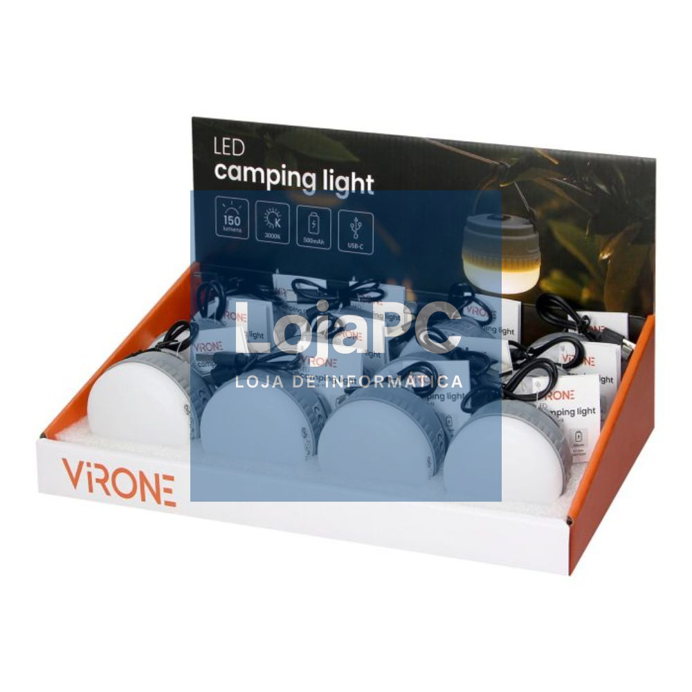 Expositor 12x Lanternas LED 150lm 500mAh 3000K VIRONE