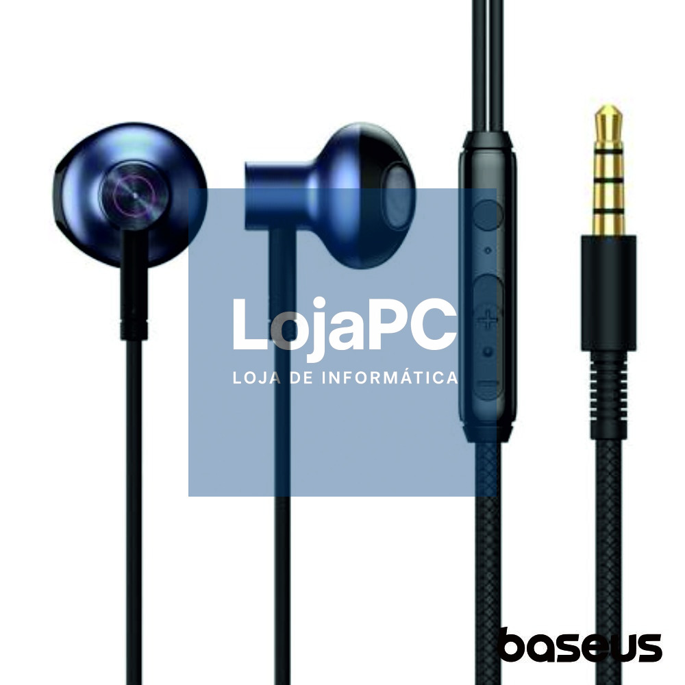 Auscultadores Stereo Encok C/ Mic Azul BASEUS