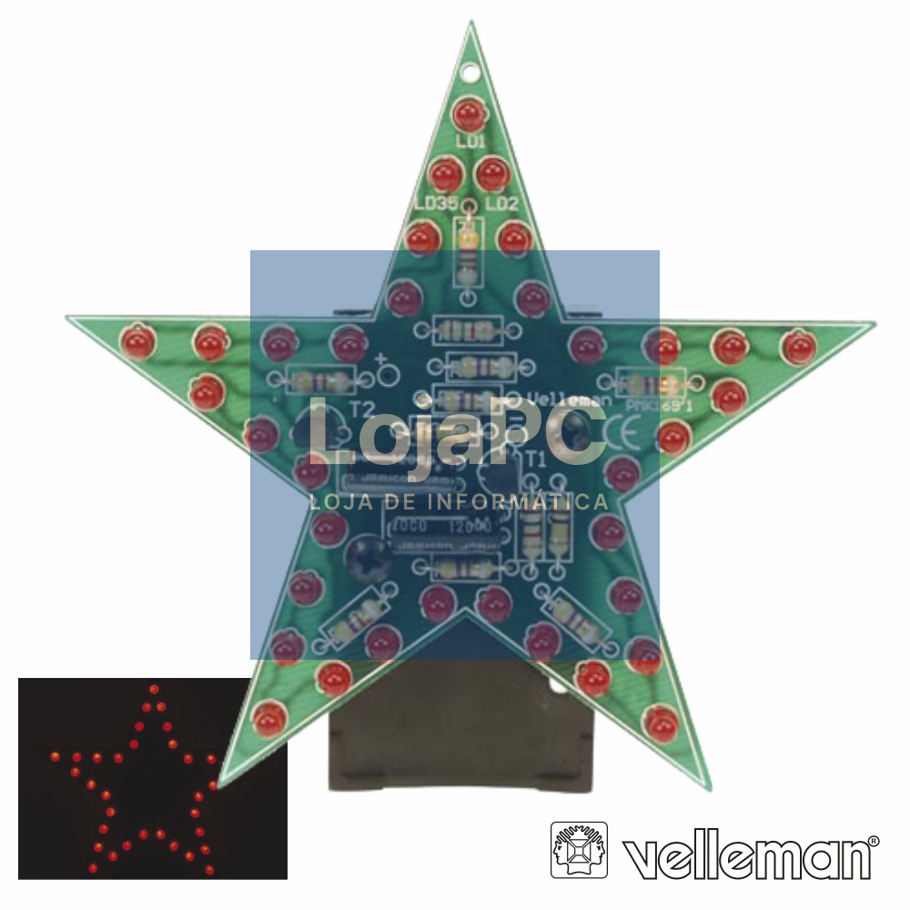 KIT ESTRELA LED INTERMITENTE VERMELHO VELLEMAN