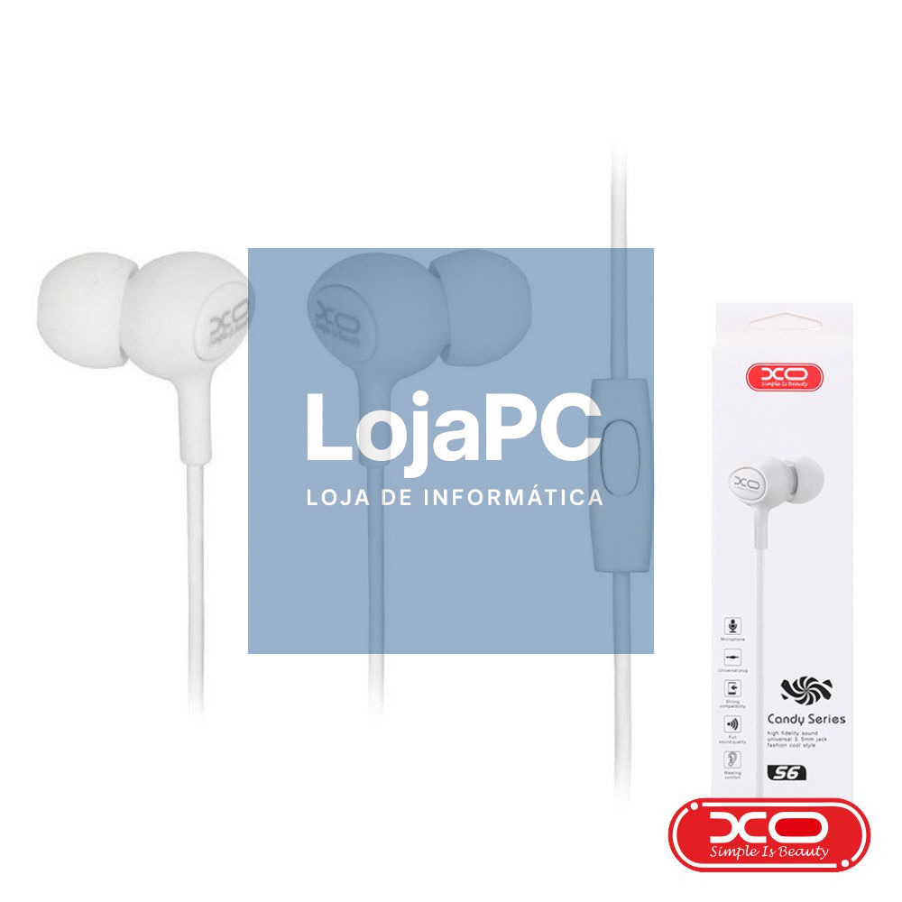 Auscultadores C/ Fios Stereo Branco XO