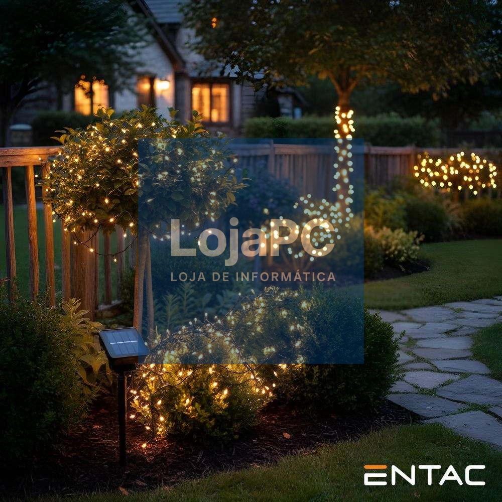 Grinalda 200 LED 20.4m C/ Painel Solar ENTAC