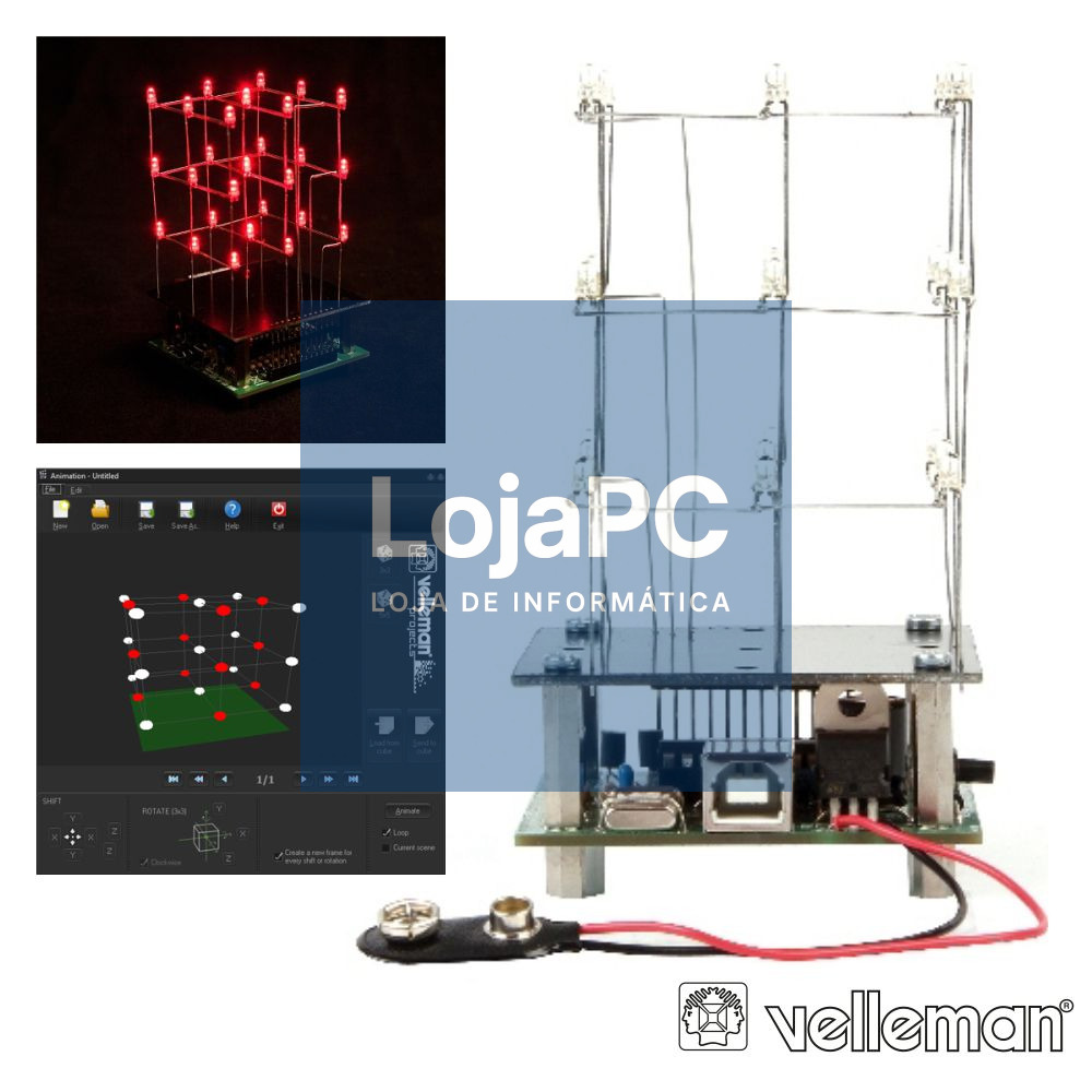 CUBO LED 3D C/ 27 LEDS ATÉ 234 ANIMAÇÕES VELLEMAN