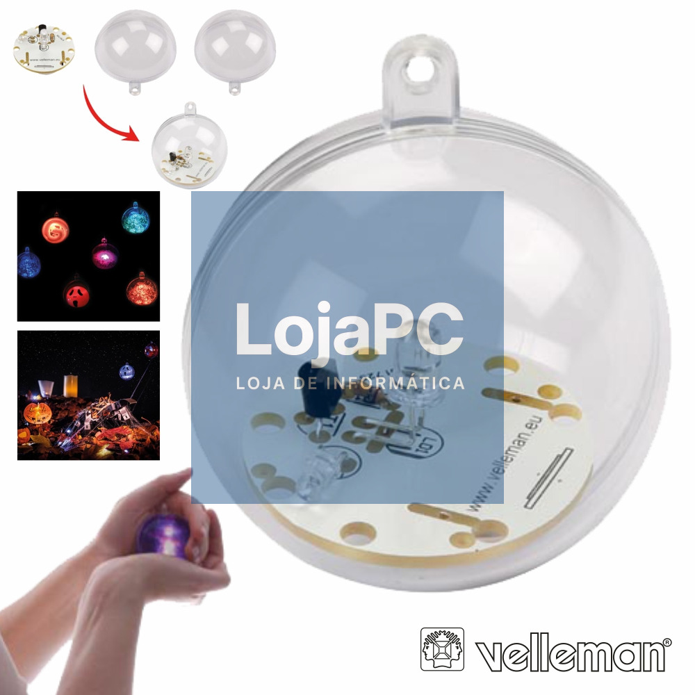 KIT BOLA LED RGB C/ SENSOR LUZ EXTERIOR VELLEMAN