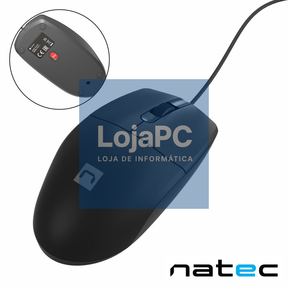 Rato Óptico C/ Fios 1000DPI USB Preto NATEC