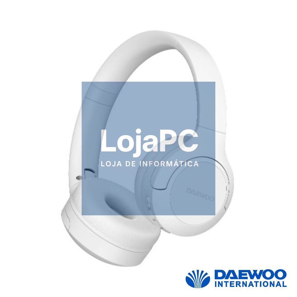 Auscultadores Bluetooth 5.3 S/ Fios Cartão SD Branco DAEWOO