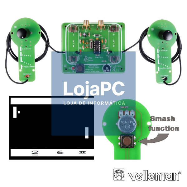 KIT JOGO TÉNIS P/ TV VELLEMAN