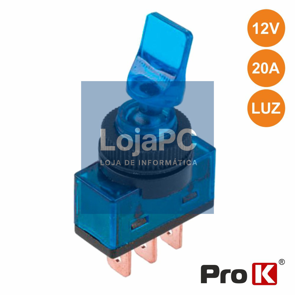 INTERRUPTOR ALAVANCA ON-OFF 20A/12V LUMINOSO AZUL PROK
