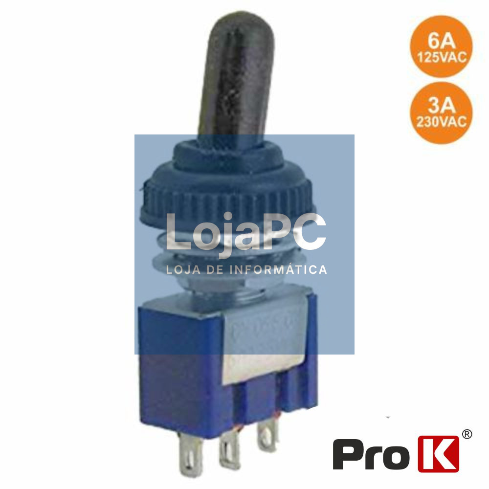 INTERRUPTOR ALAVANCA MINIATURA ON-OFF-ON C/ PROTEÇÃO PROK
