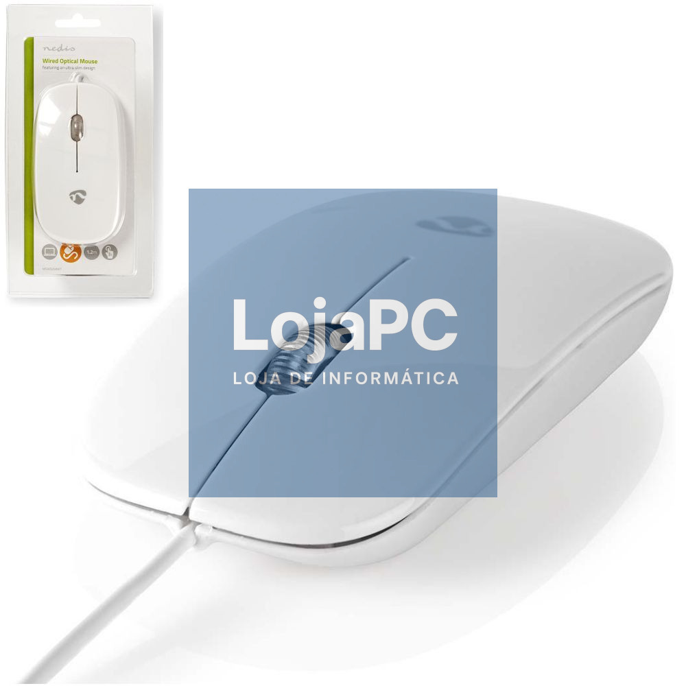 Rato c/ Fios 1000 DPI 3 Botões Branco NEDIS
