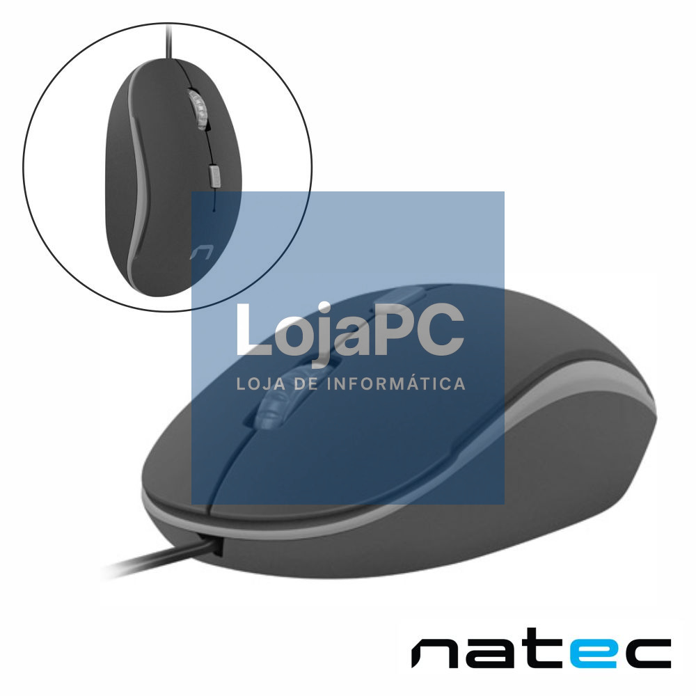 Rato Óptico 800-1200DPI USB Preto/Cinza NATEC