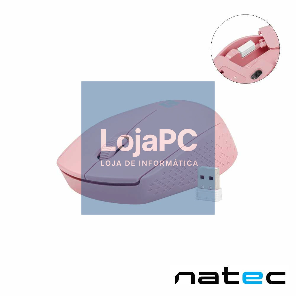 Rato Óptico STORK S/ Fios 1600DPI USB Rosa NATEC
