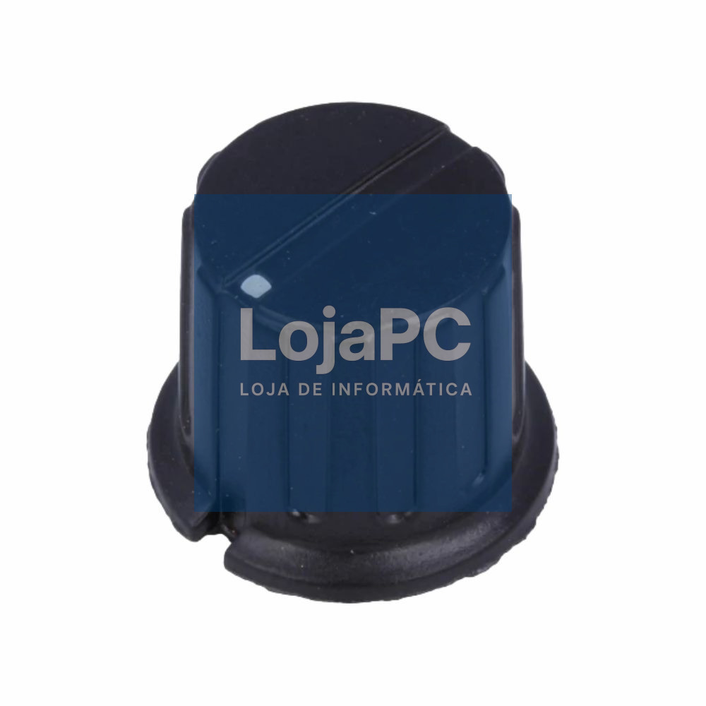 Botão P/ Potenciómetro Preto C/ Ponto Branco Ø19,5x20mm