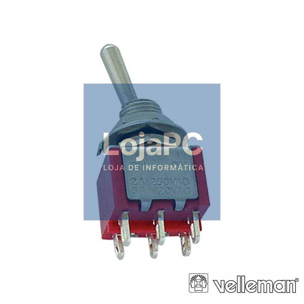 Interruptor Vertical Dpdt On-(On) VELLEMAN