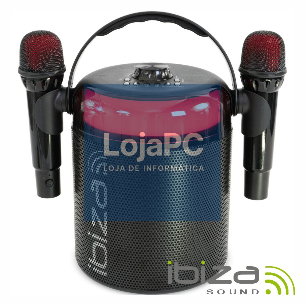 Coluna Portátil C/ 2x Micro S/ Fios 120W BT/AUX/USB/SD/COAX