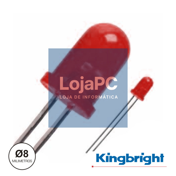 LED 8MM ALTO BRILHO VERMELHO VELLEMAN