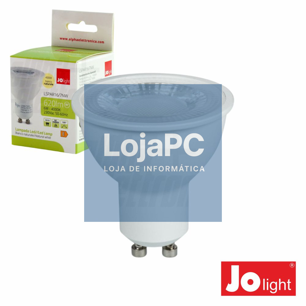 Lâmpada LED GU10 6W 105º 230V 4000K 620lm JOLIGHT