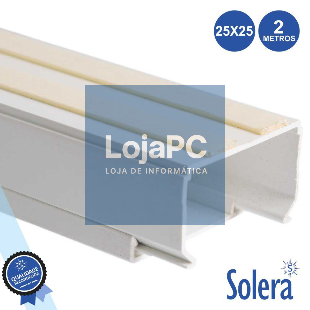CALHA TÉCNICA PVC C/ ADESIVO 25x25MM 480MM² 2M SOLERA