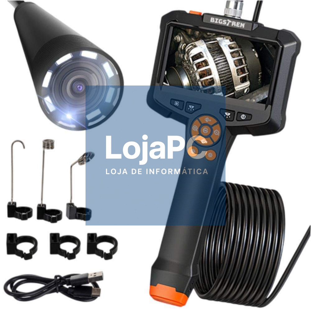 Câmara Endoscópica C/ LCD 4.3" FHD C/ Bateria IP67 5M
