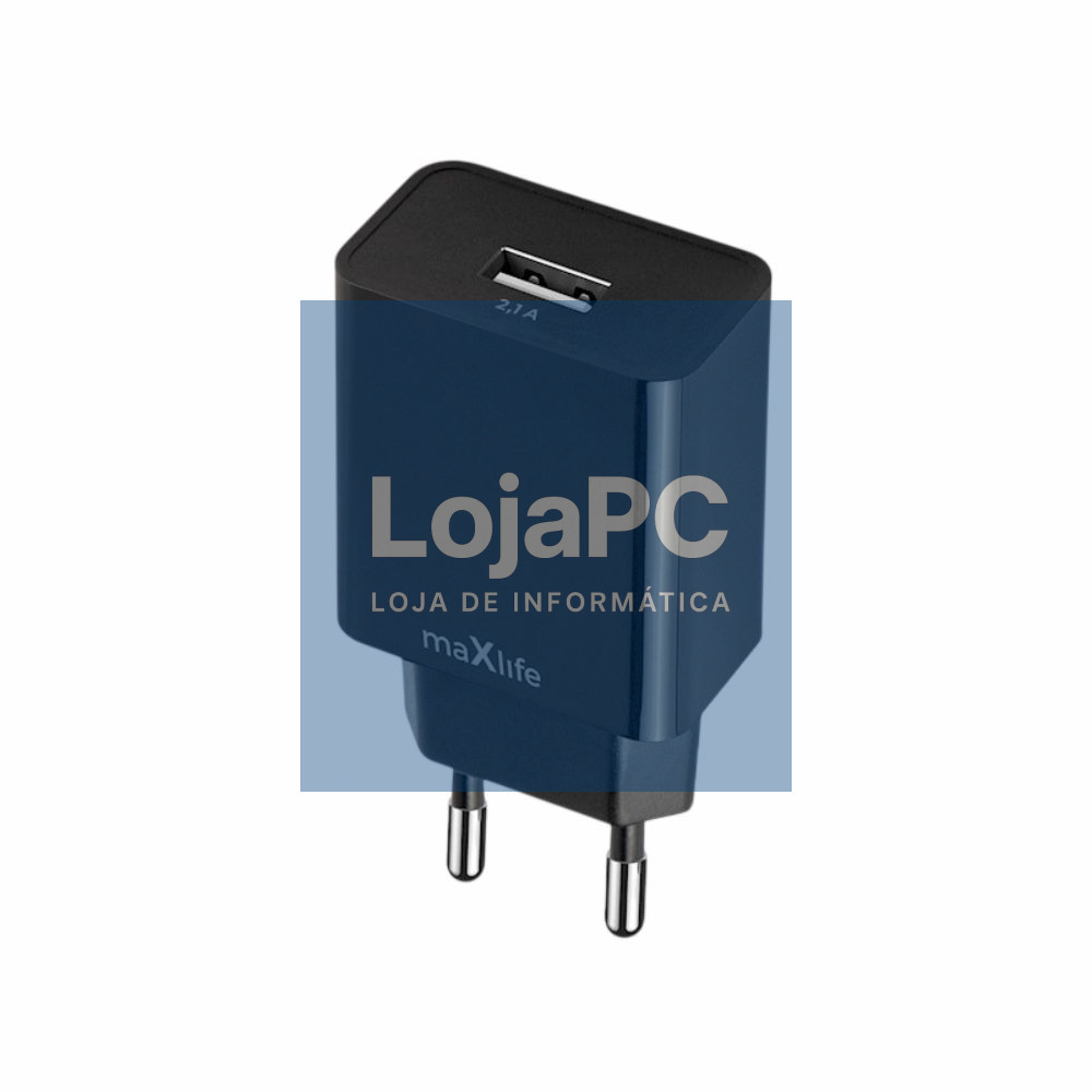 Alimentador Comutado USB-A 5V 2.1A Preto MAXLIFE