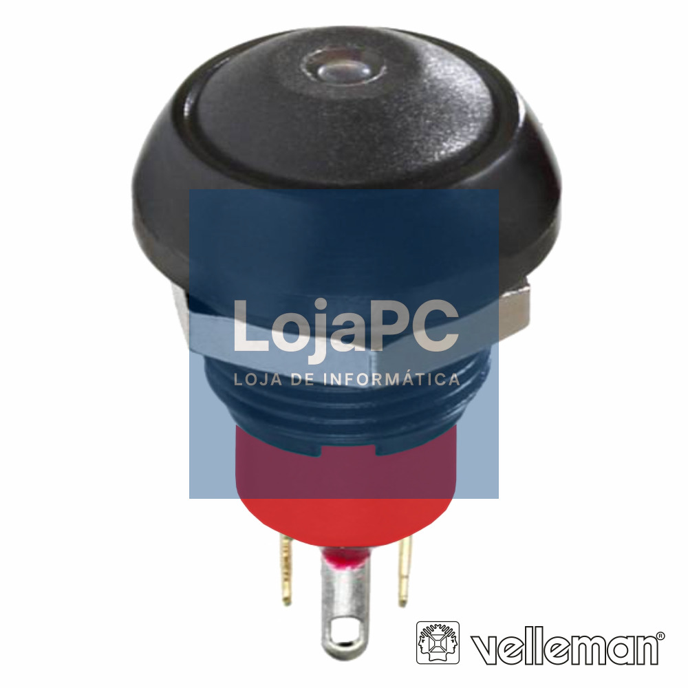 INTERRUPTOR PRESSÃO MINIATURA 1 LED 1P SPST (ON)-OFF PRETO