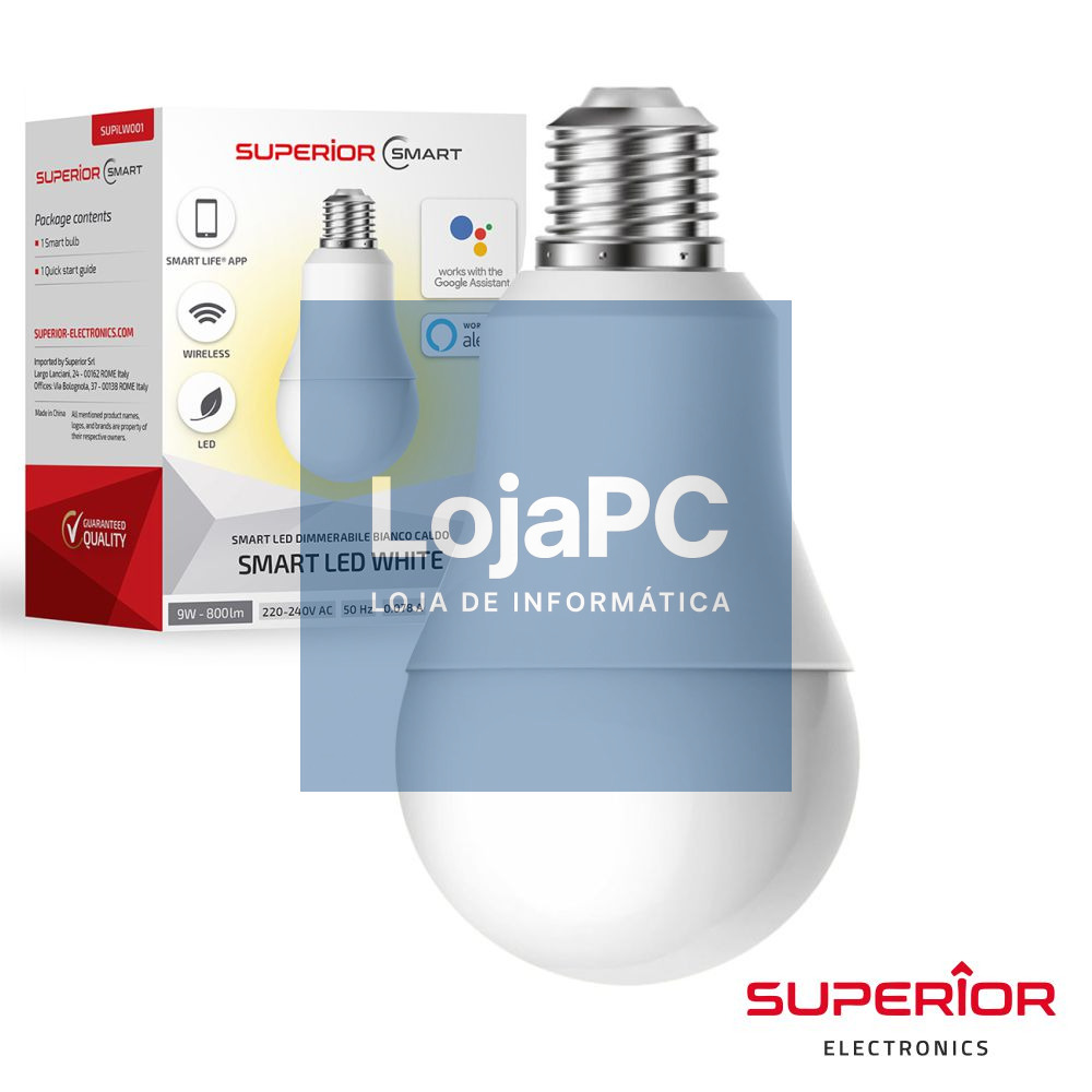 Lâmpada E27 10W 230V Globo 3000K 800lm Branco Quente