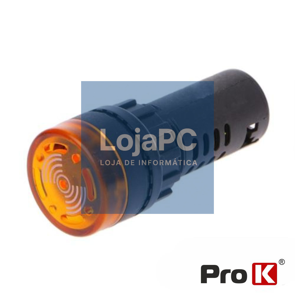 Luz Piloto Redondo De Painel 22mm 220V C/ Besouro Laranja
