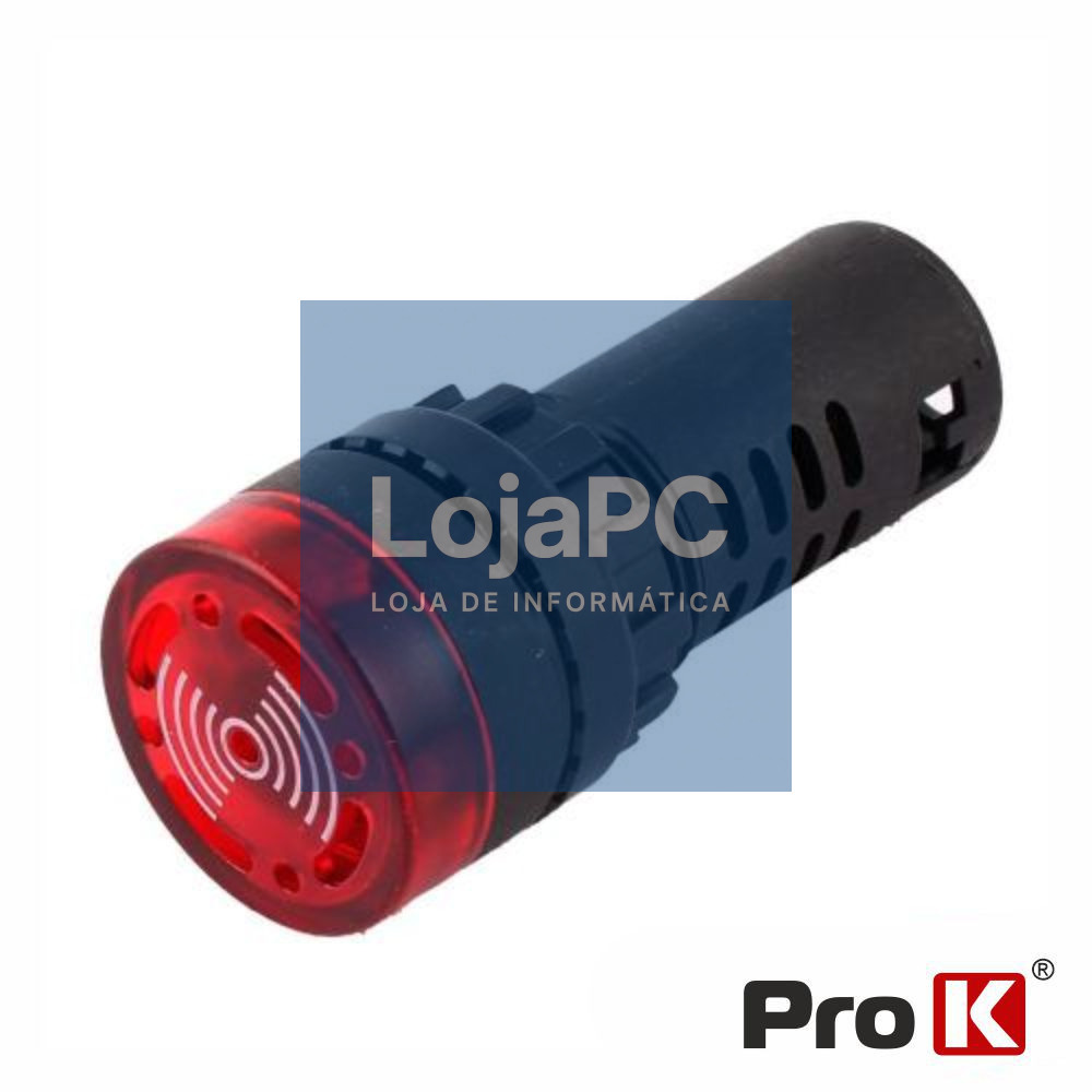 Luz Piloto Redondo De Painel 22mm 12V C/ Besouro Vermelho