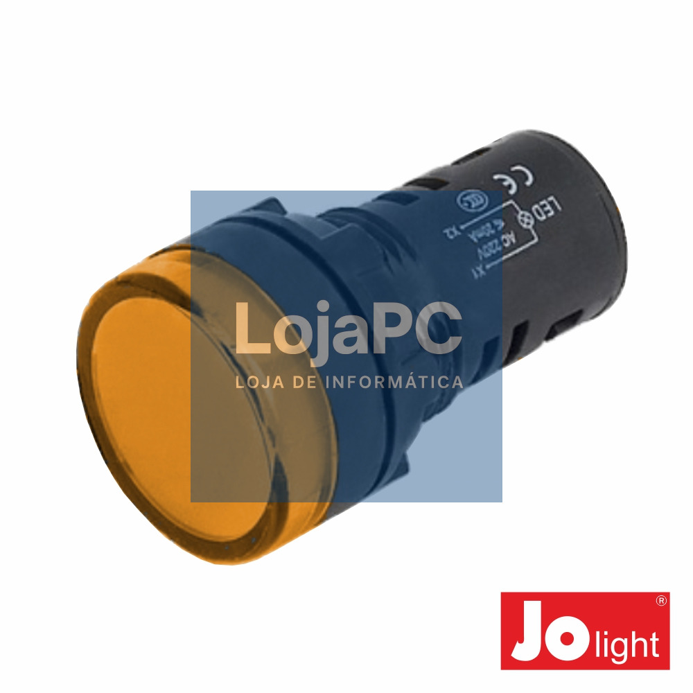 LUZ PILOTO REDONDO DE PAINEL 19.5MM 230V AMARELO JOLIGHT