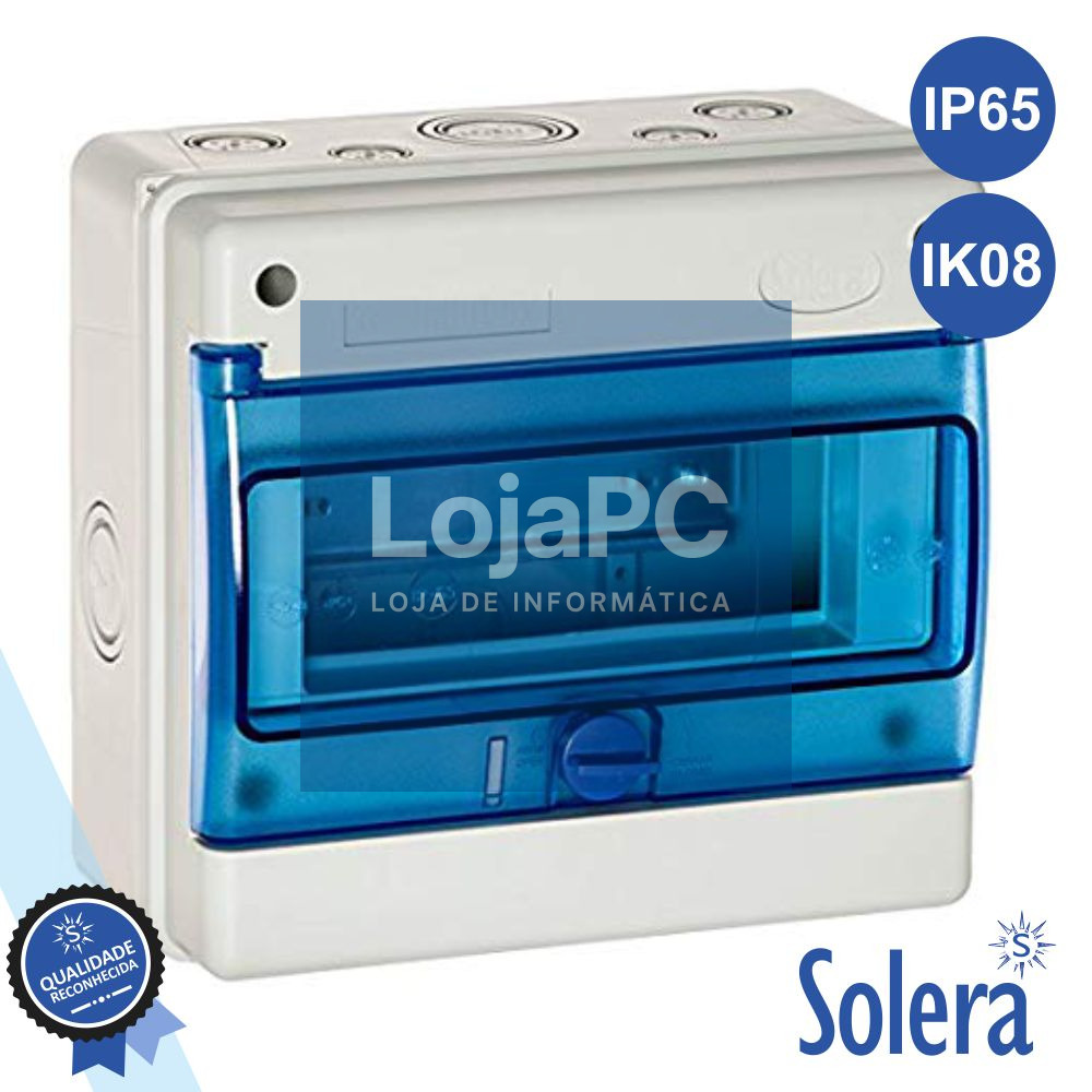 CAIXA DISTRIBUIÇÃO ELÉTRICA 8 ELEMENTOS IP65 IK08 SOLERA
