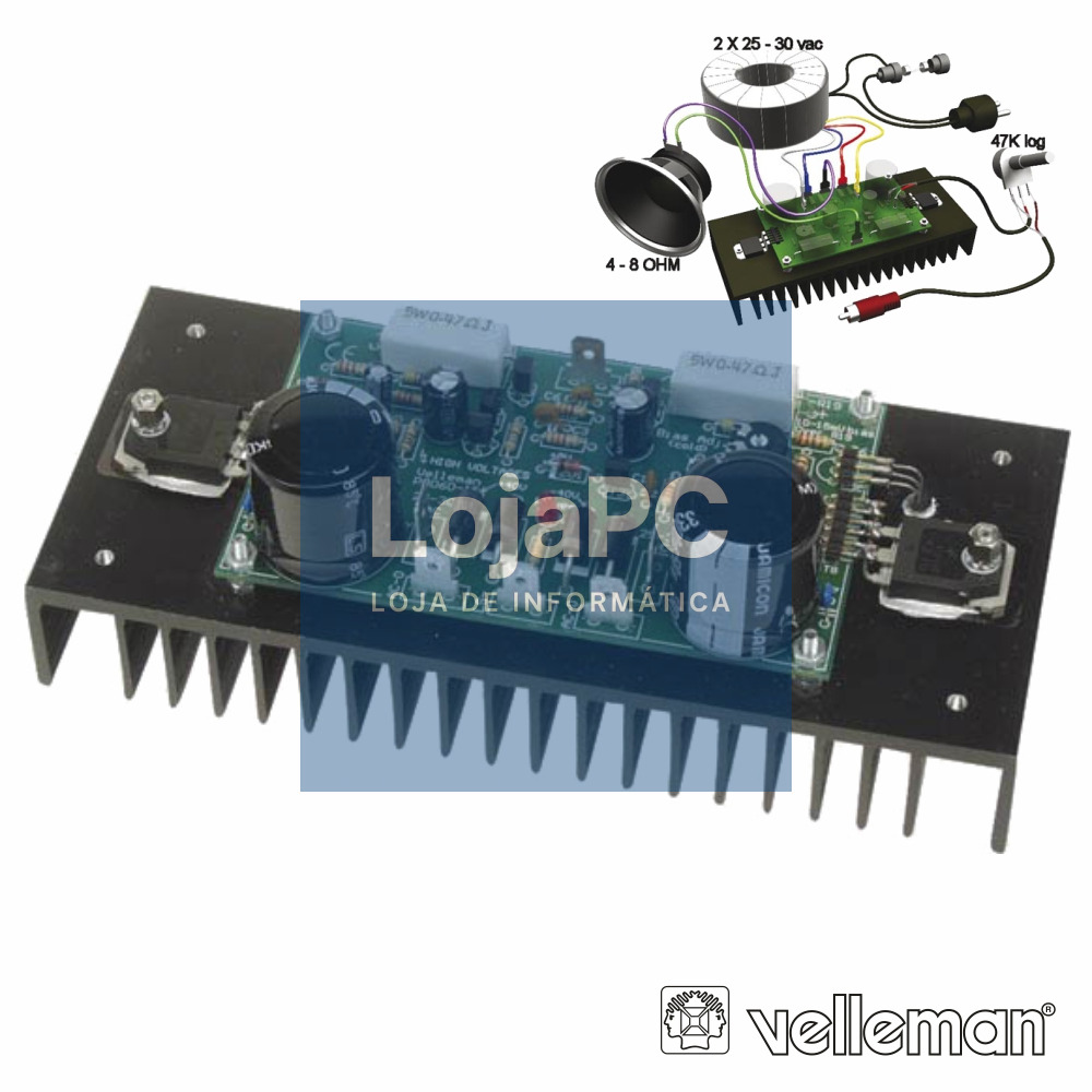 KIT AMPLIFICADOR DE POTÊNCIA 200W VELLEMAN