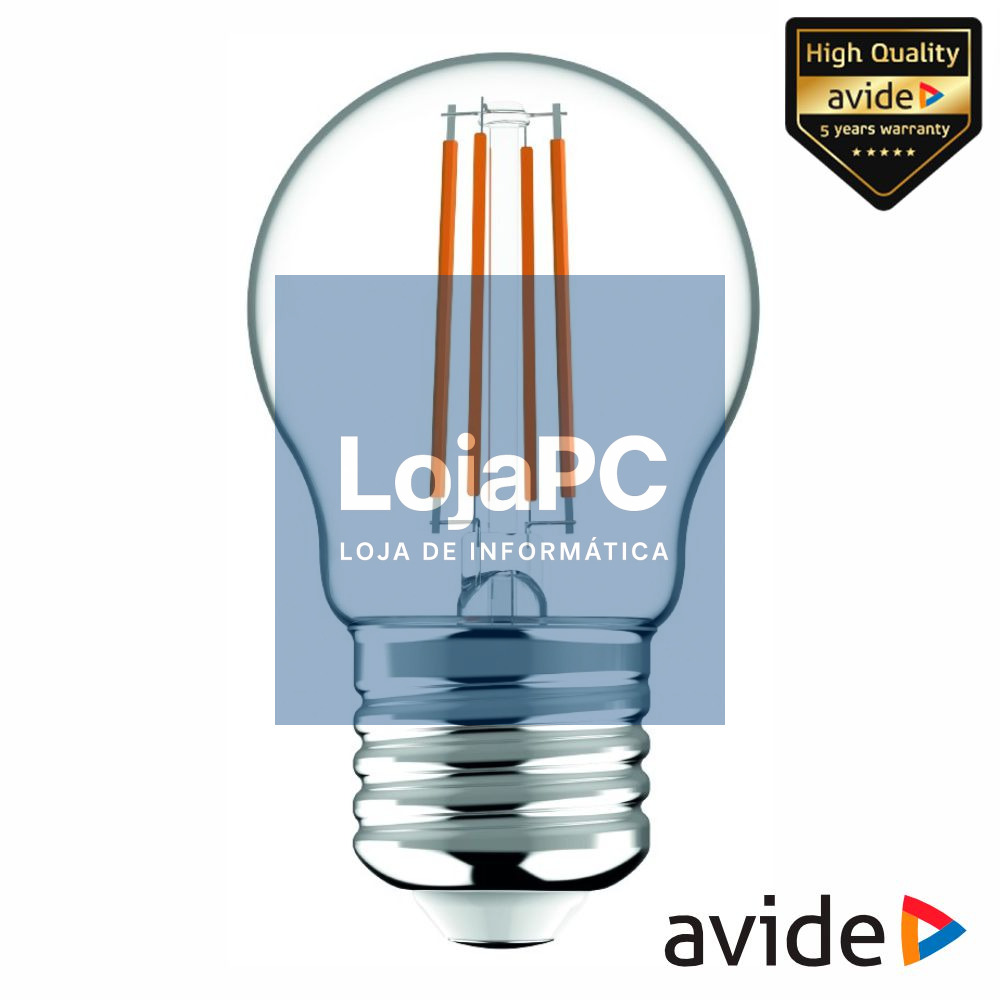 Lâmpada LED E27 Globo Filamento 4.5W 230V 3000K 470lm AVIDE
