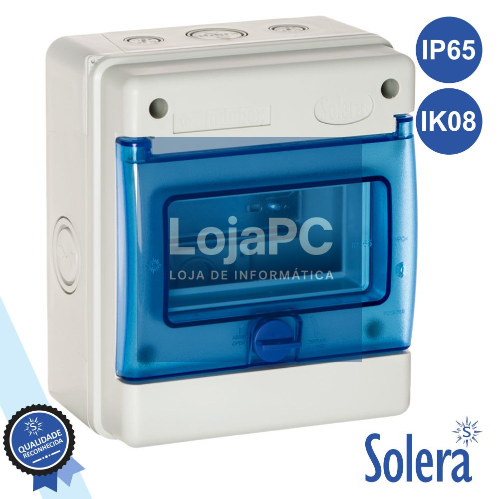 CAIXA DISTRIBUIÇÃO ELÉTRICA 6 ELEMENTOS IP65 IK08 SOLERA