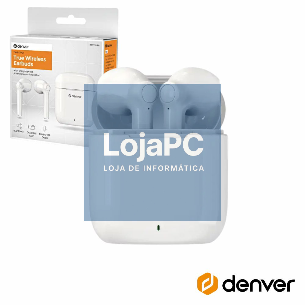 Auriculares Earbuds TWS Bluetooth V5.0 Branco DENVER